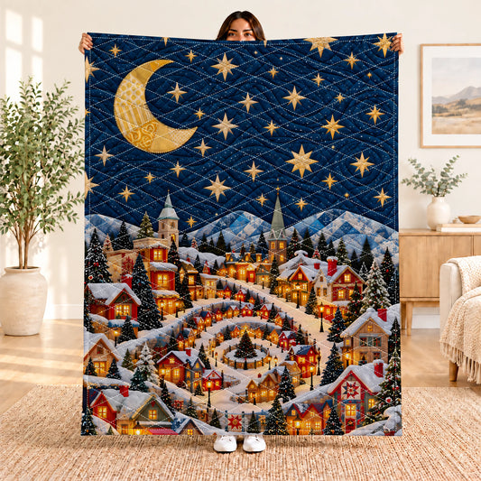 A Winter Night in Patchwork Blanket