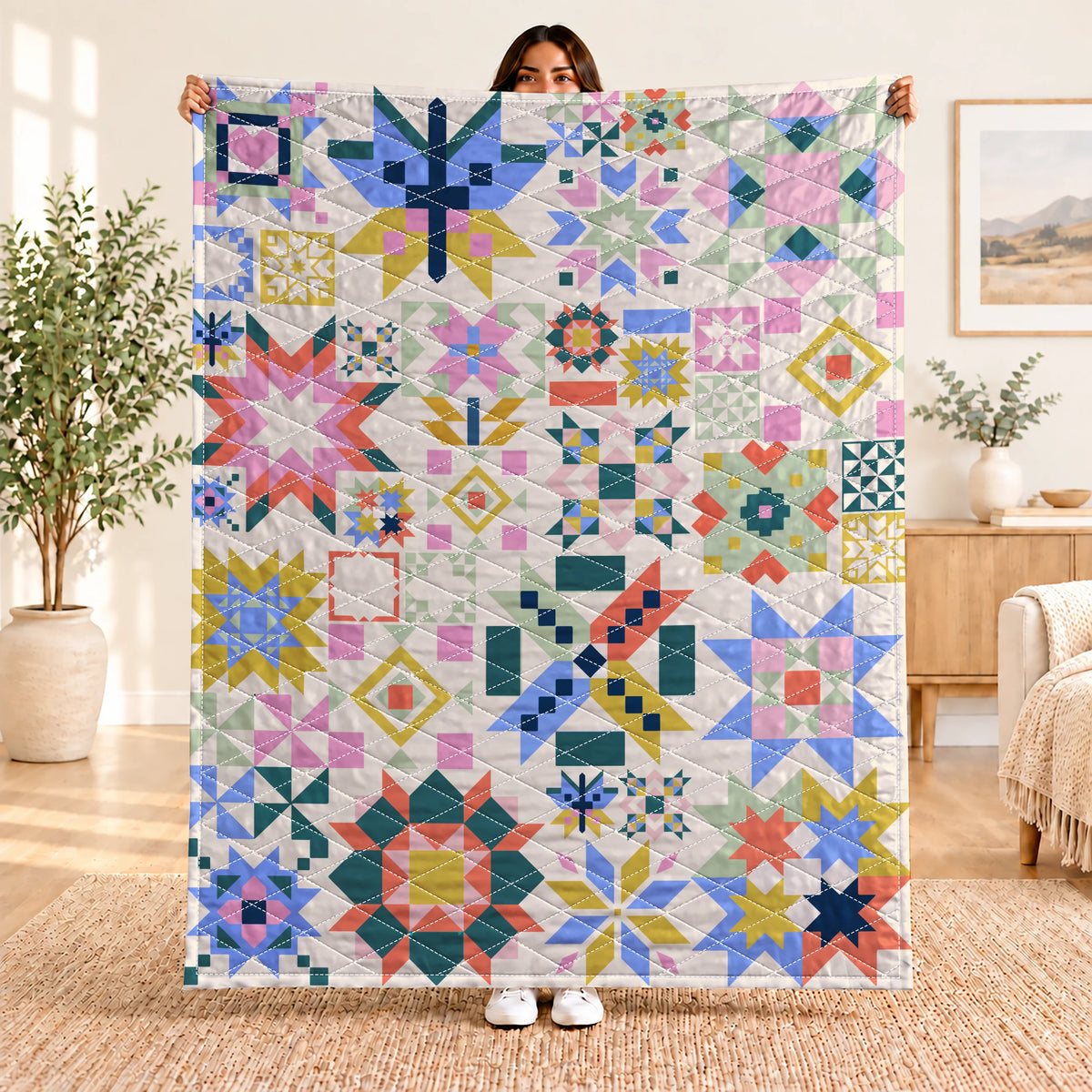Prismatic Patchwork Blanket