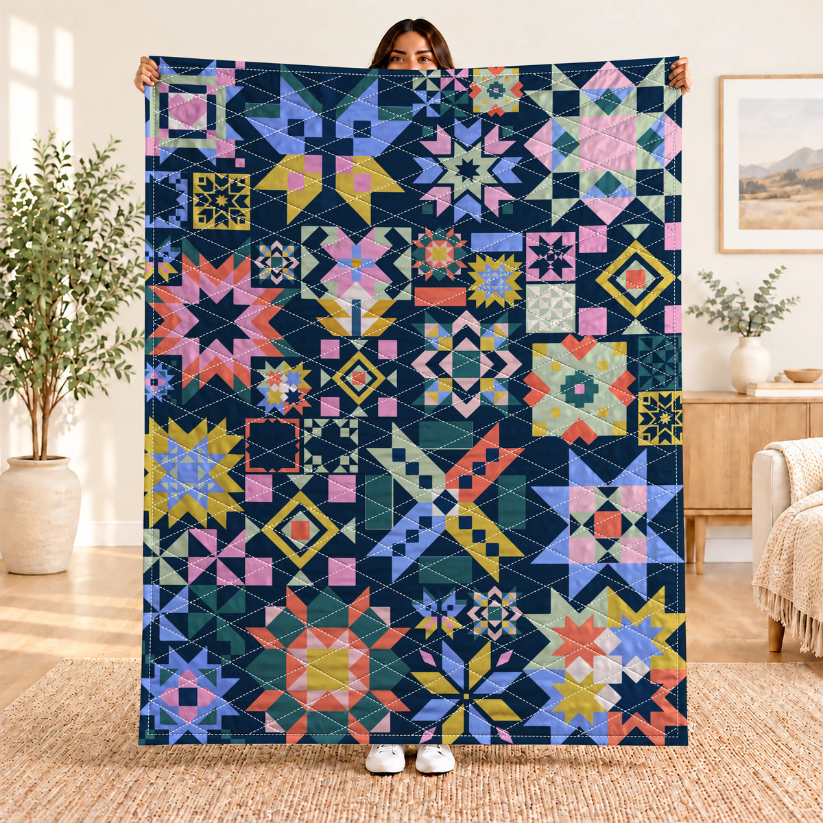Prismatic Patchwork Blanket