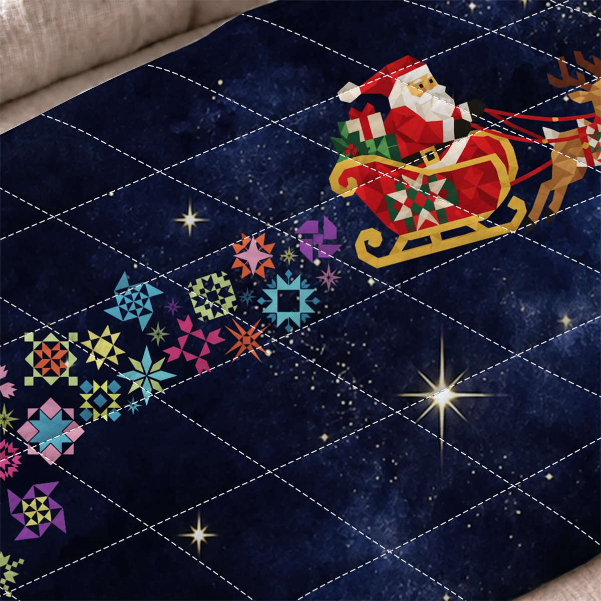 Santa’s Starlit Quilt Ride Blanket