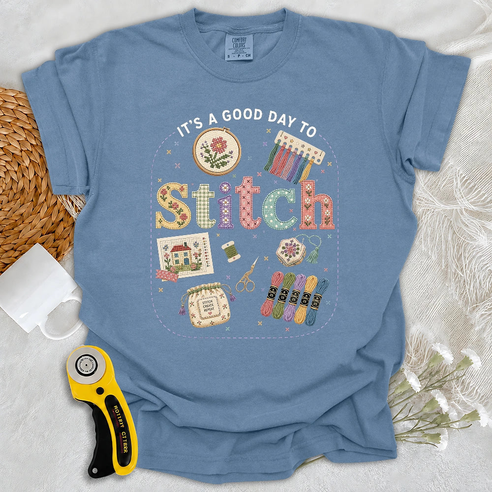 Comfort Colors Good Day To Cross Stitch T-shirt