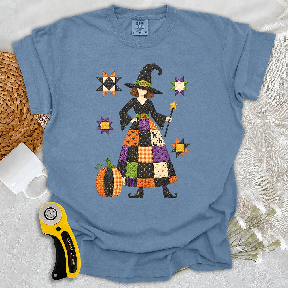 Comfort Colors Patchwork Quilt WitchT-shirt