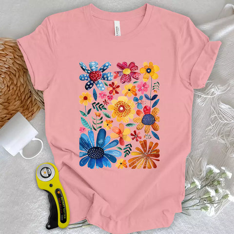 Maglietta Fiori boho del quilting
