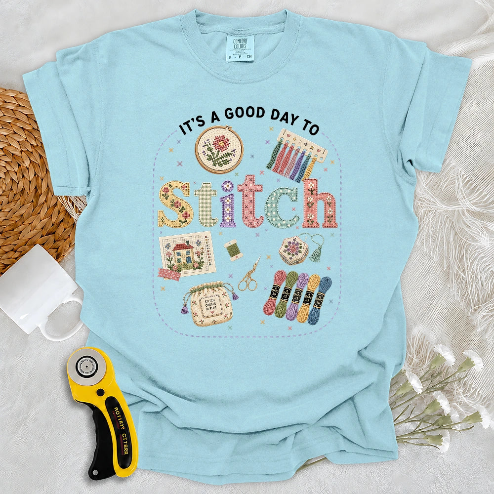 Comfort Colors Good Day To Cross Stitch T-shirt