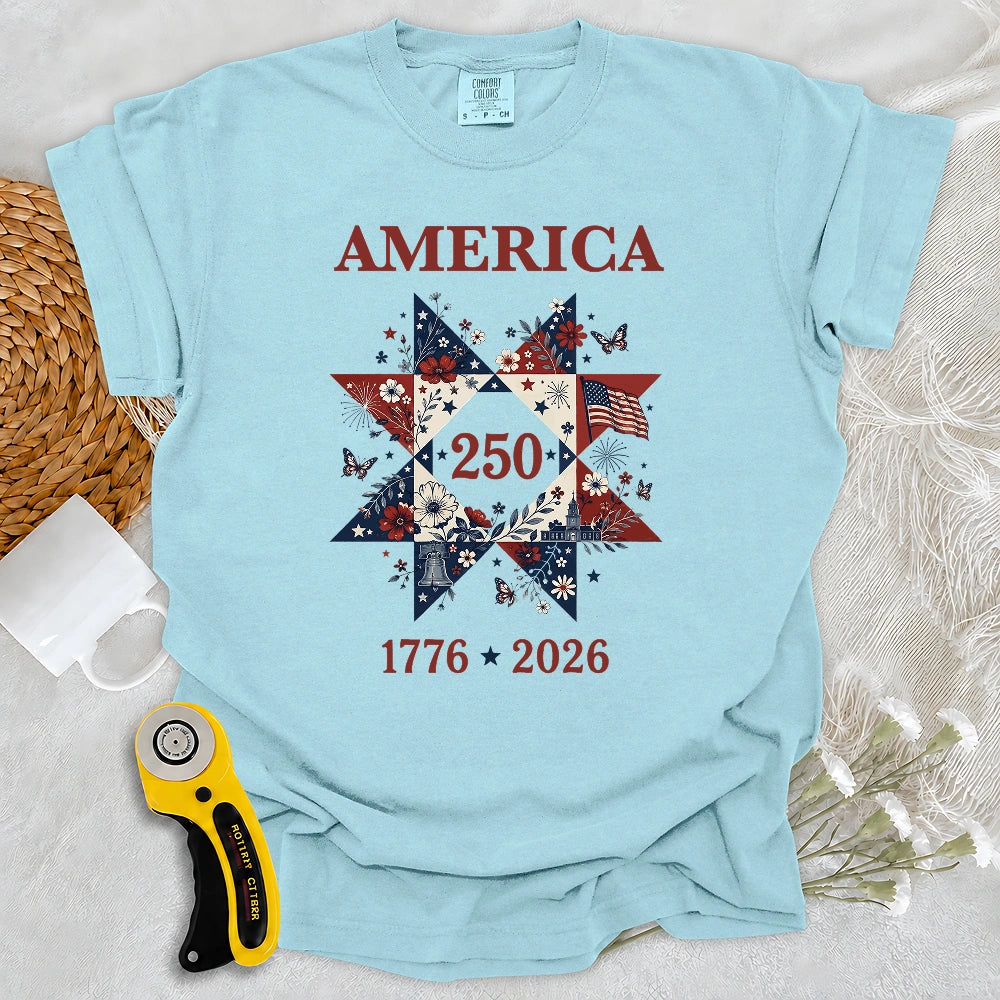 Comfort Colors Liberty In Bloom Quilt T-Shirt