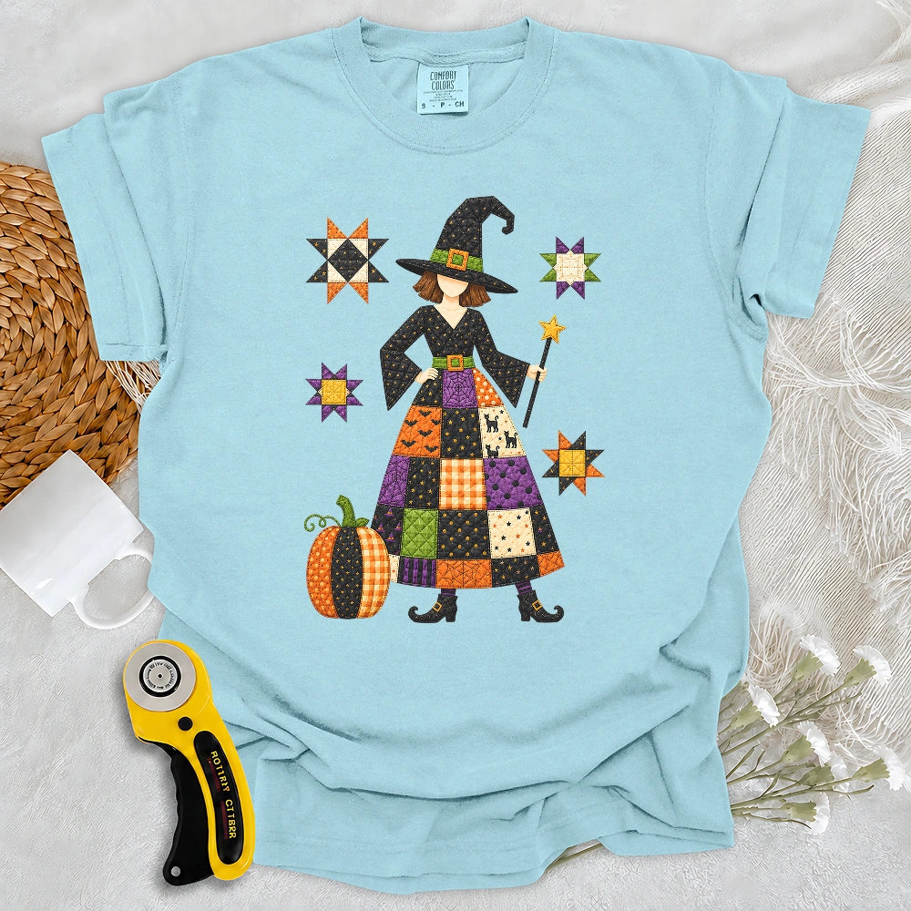 Comfort Colors Patchwork Quilt WitchT-shirt
