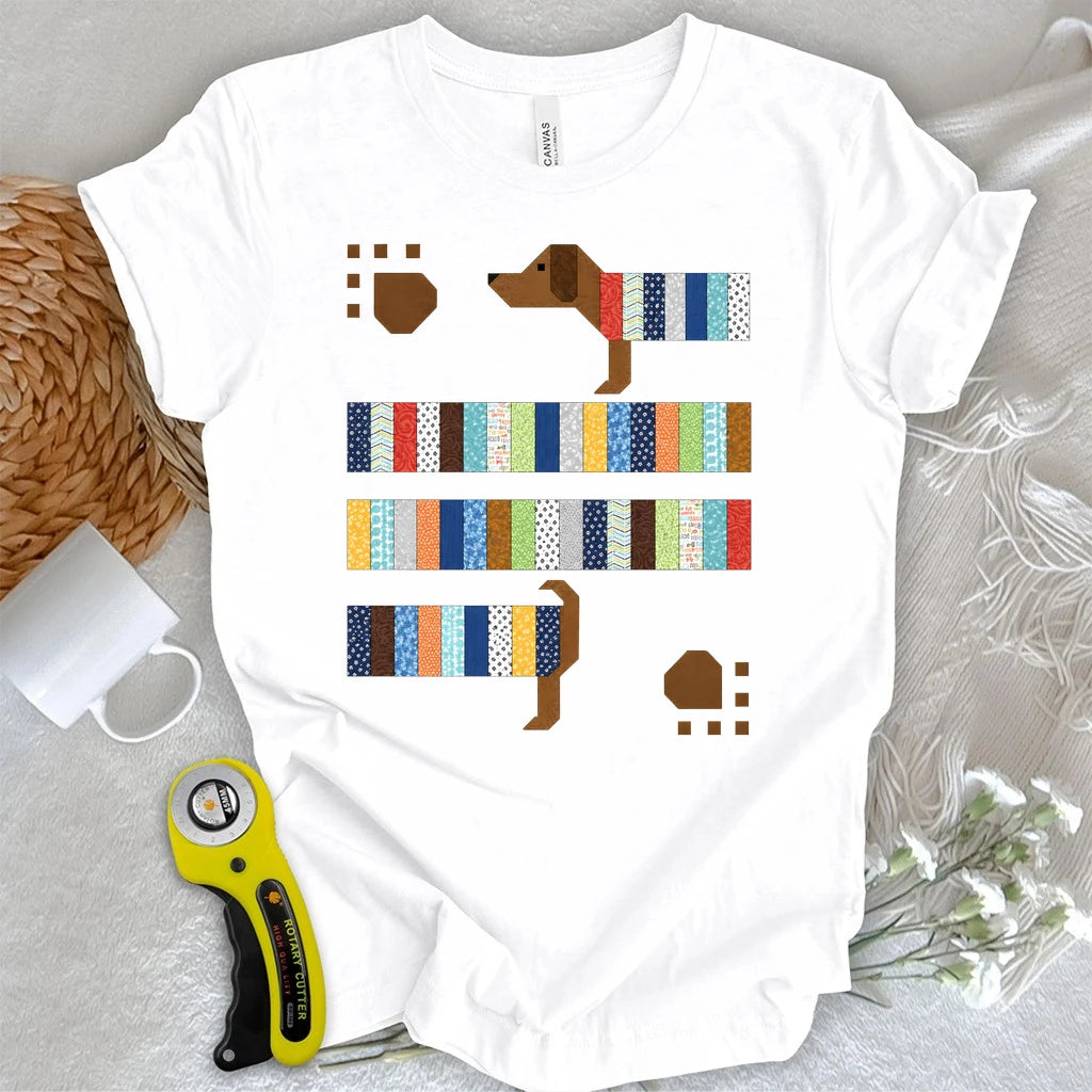 Patchwork Doxie T-shirt