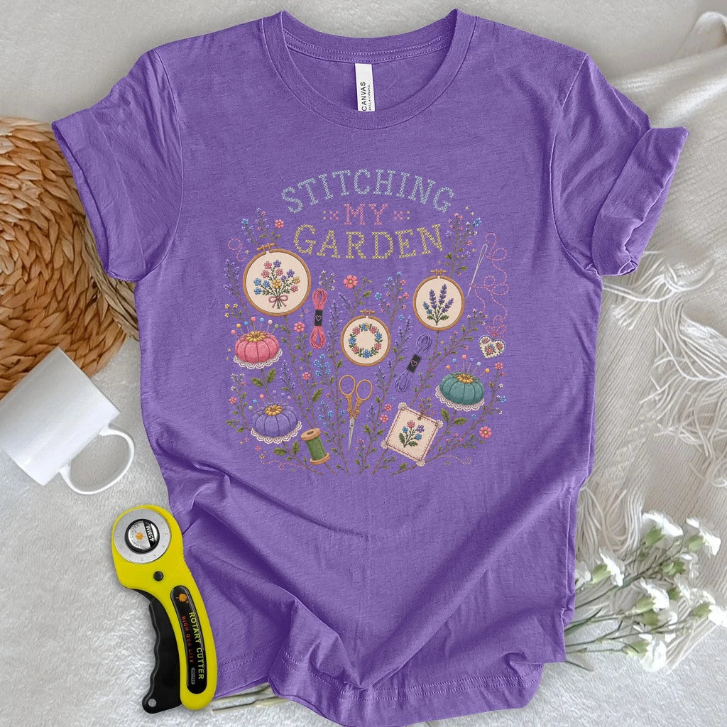 Floral Needlework Garden T-shirt