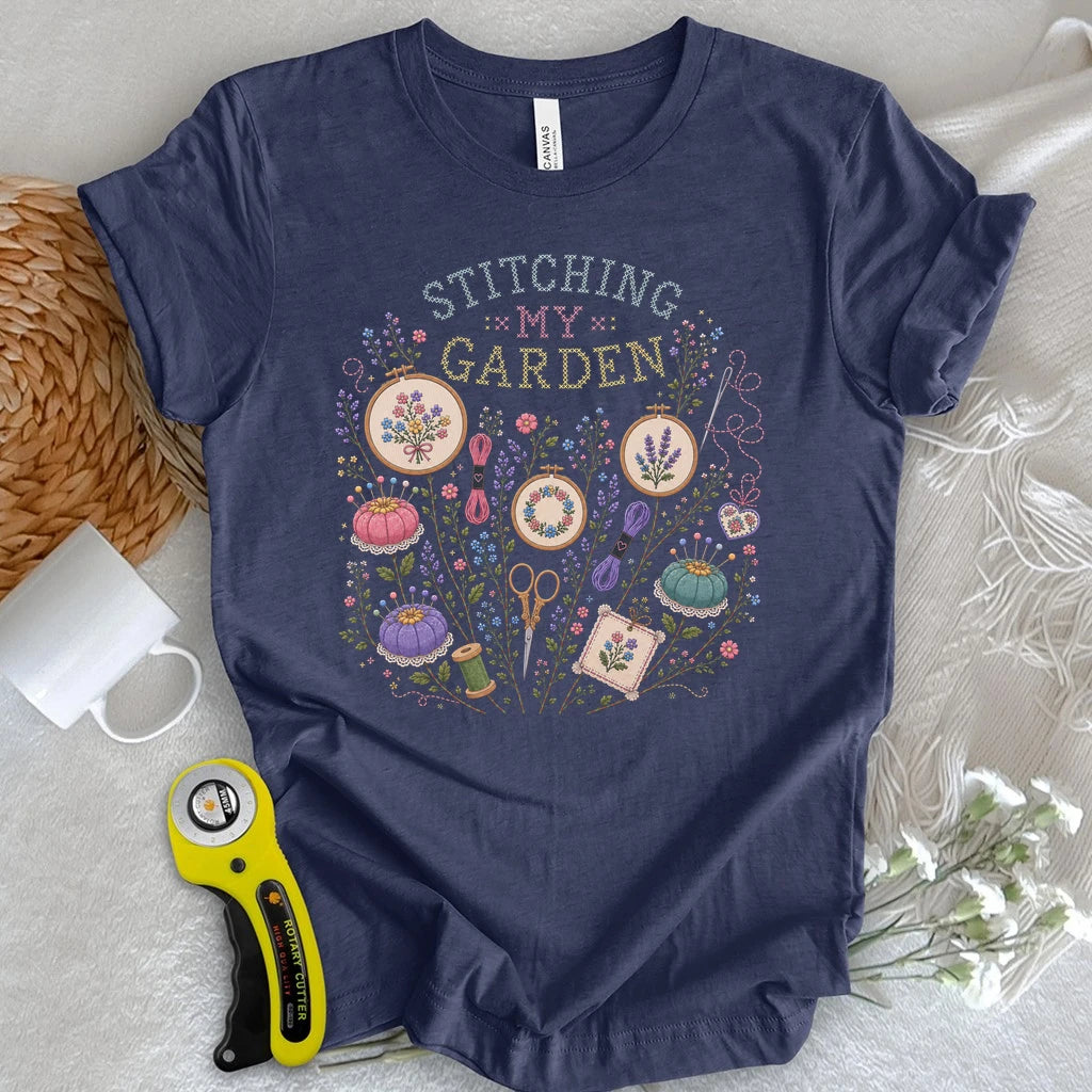 Floral Needlework Garden T-shirt