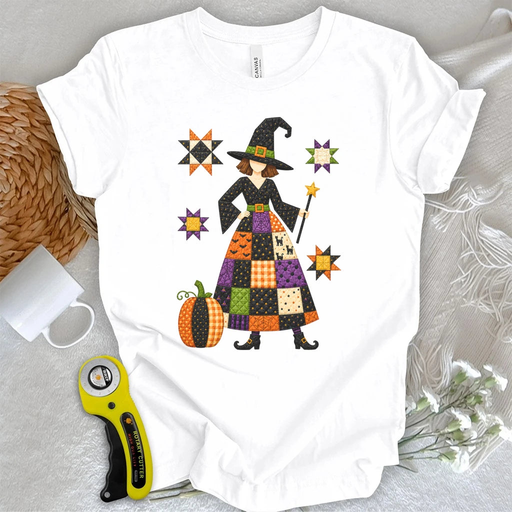 Patchwork Quilt Witch T-shirt