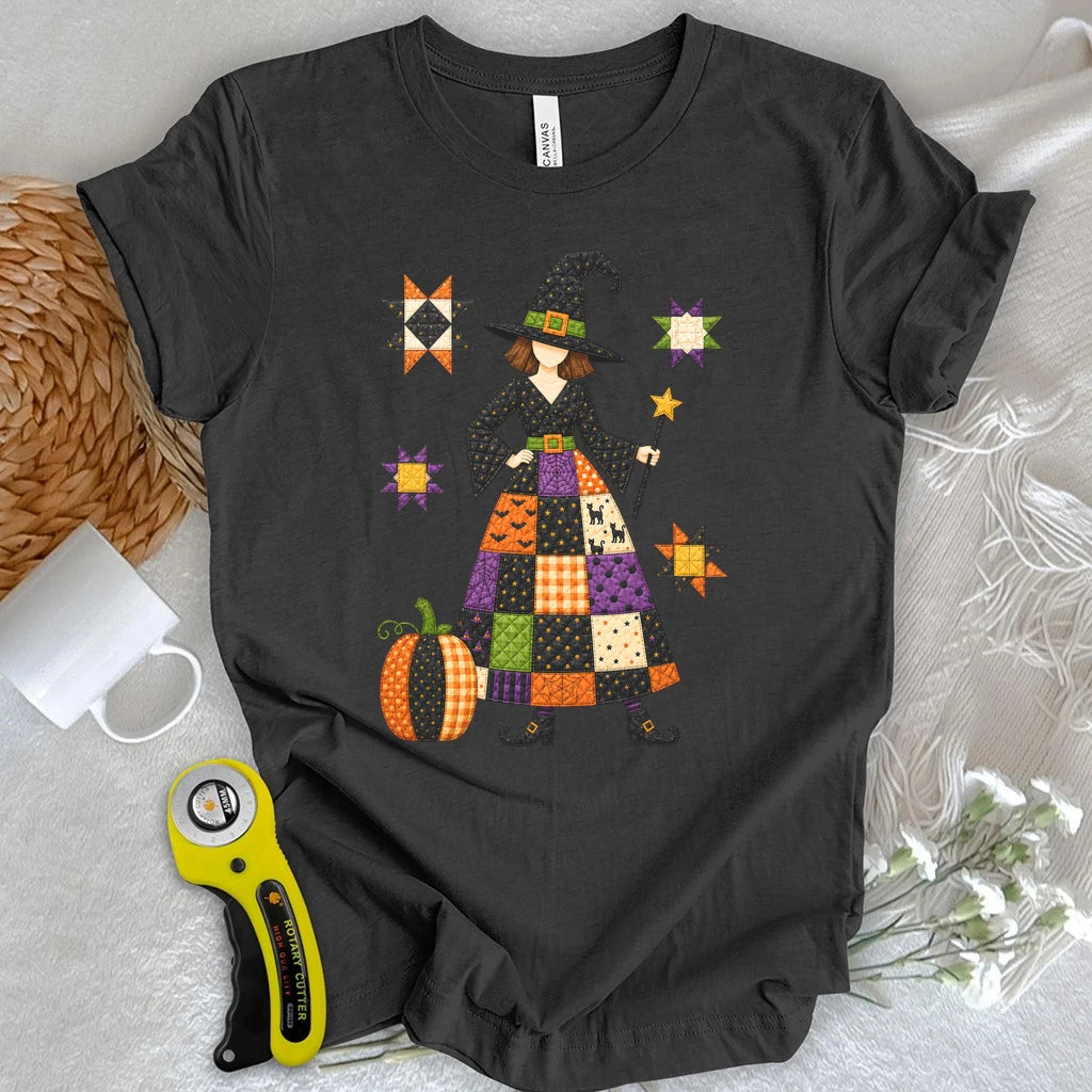 Patchwork Quilt Witch T-shirt