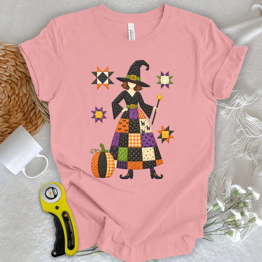 Patchwork Quilt Witch T-shirt