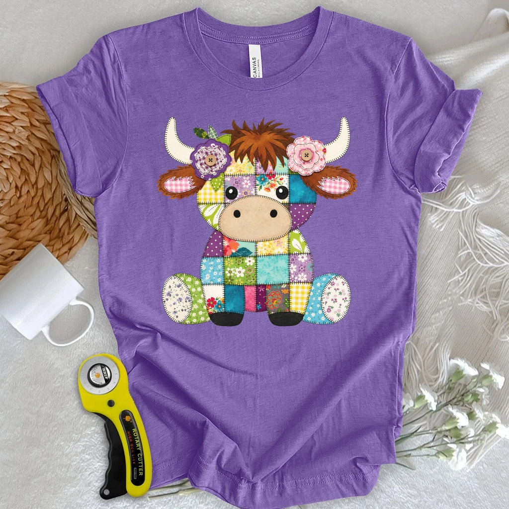 Patchwork Baby Highland Cow T-shirt