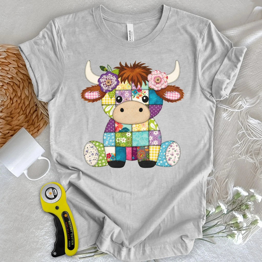 Patchwork Baby Highland Cow T-shirt
