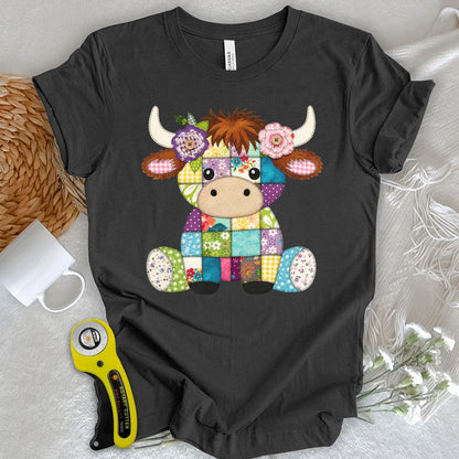 Patchwork Baby Highland Cow T-shirt