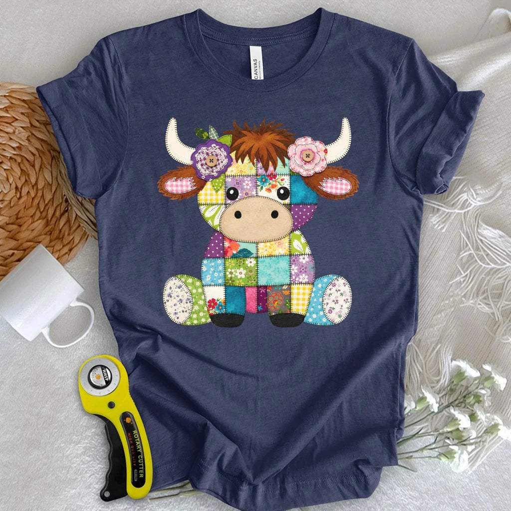 Patchwork Baby Highland Cow T-shirt