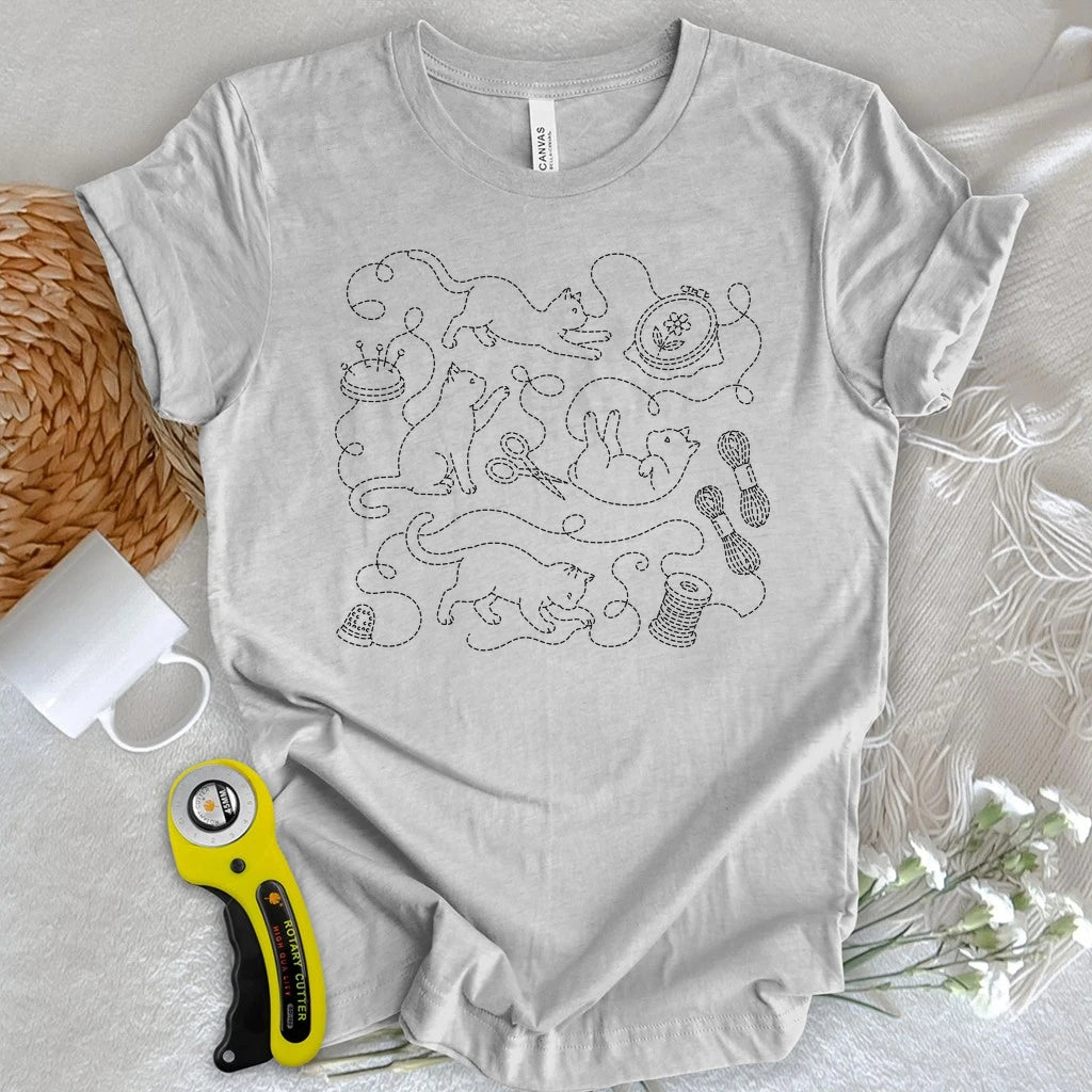 Sashiko Cats T-shirt