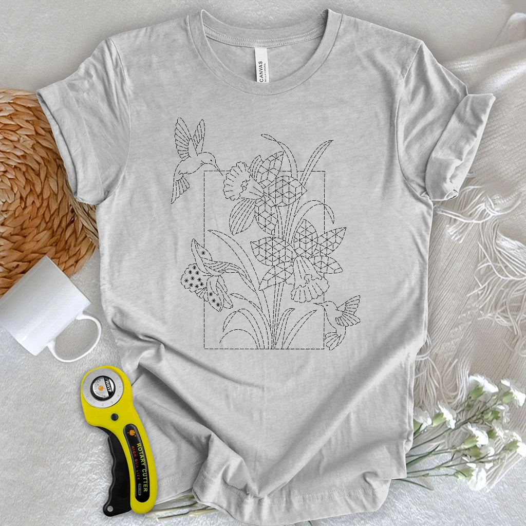 Sashiko Lily Whisper T-shirt