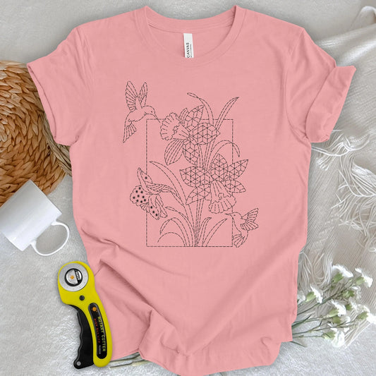 Sashiko Lily Whisper T-shirt
