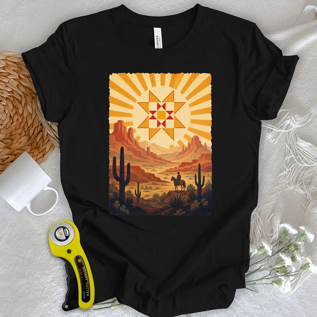 Western Cowboy Quilt Star T-shirt