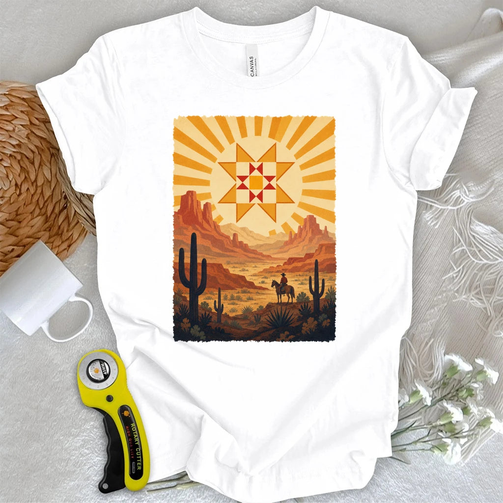 Western Cowboy Quilt Star T-shirt