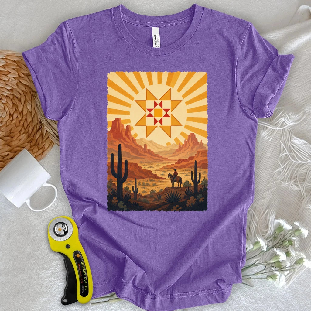Western Cowboy Quilt Star T-shirt