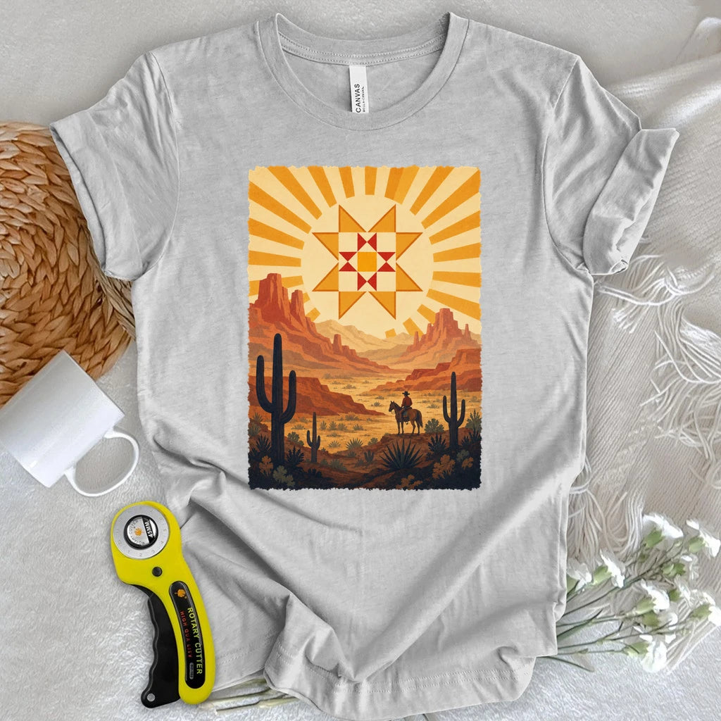 Western Cowboy Quilt Star T-shirt