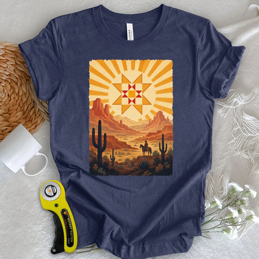 Western Cowboy Quilt Star T-shirt