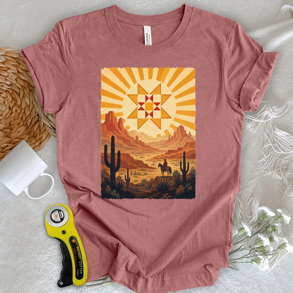 Western Cowboy Quilt Star T-shirt