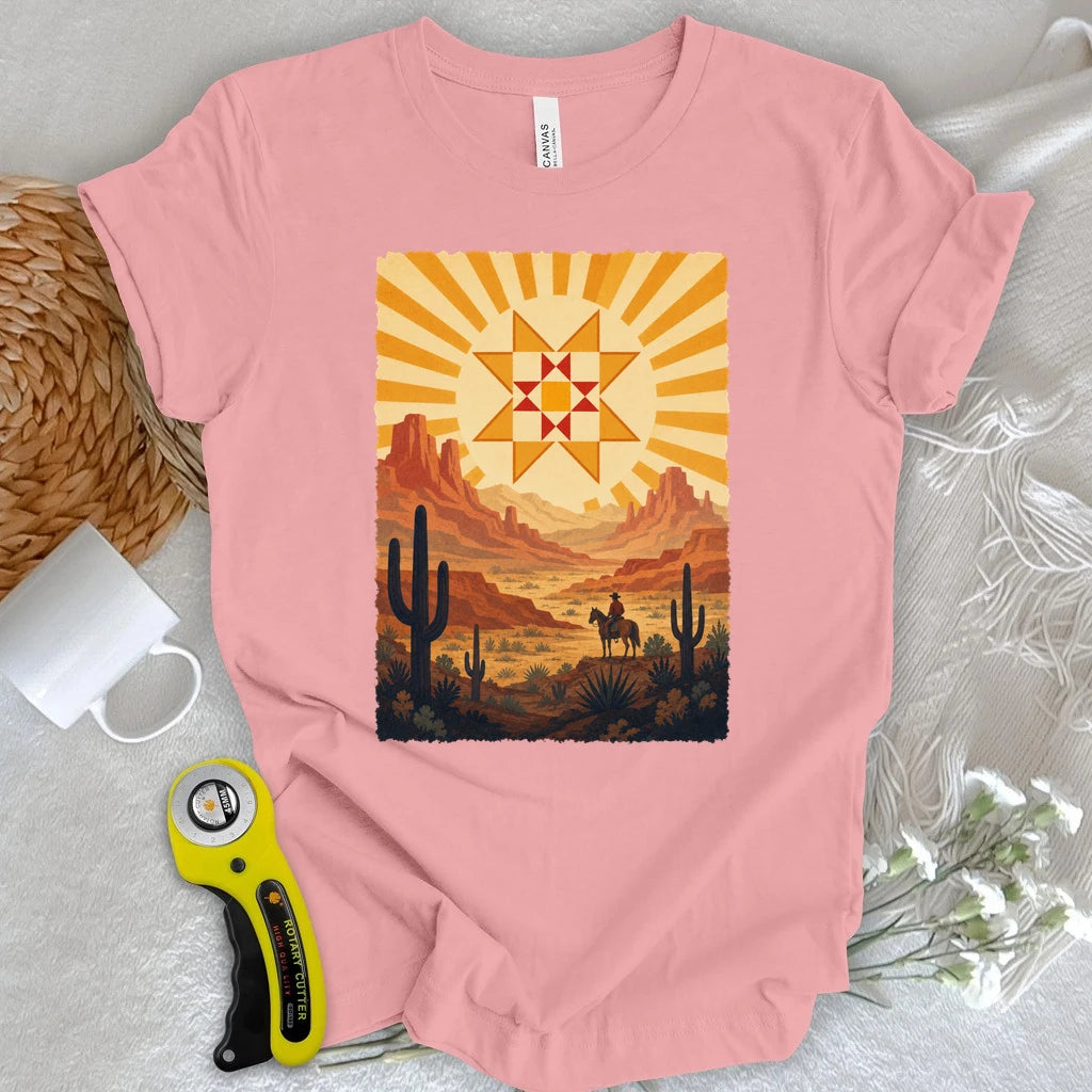 Western Cowboy Quilt Star T-shirt