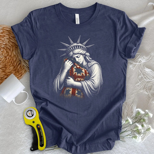Liberty Crying Into Her Quilt T-shirt