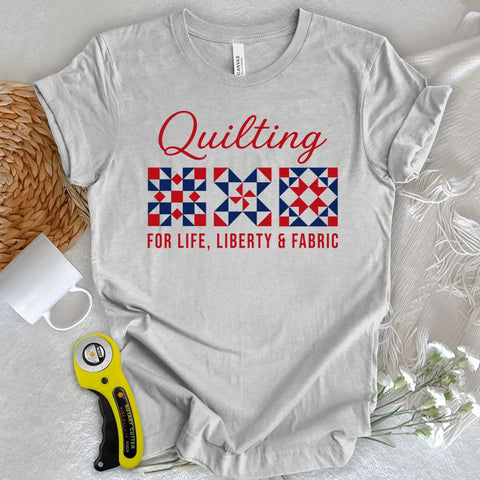 T-shirt «Quilting: vita, libertà e tessuto»