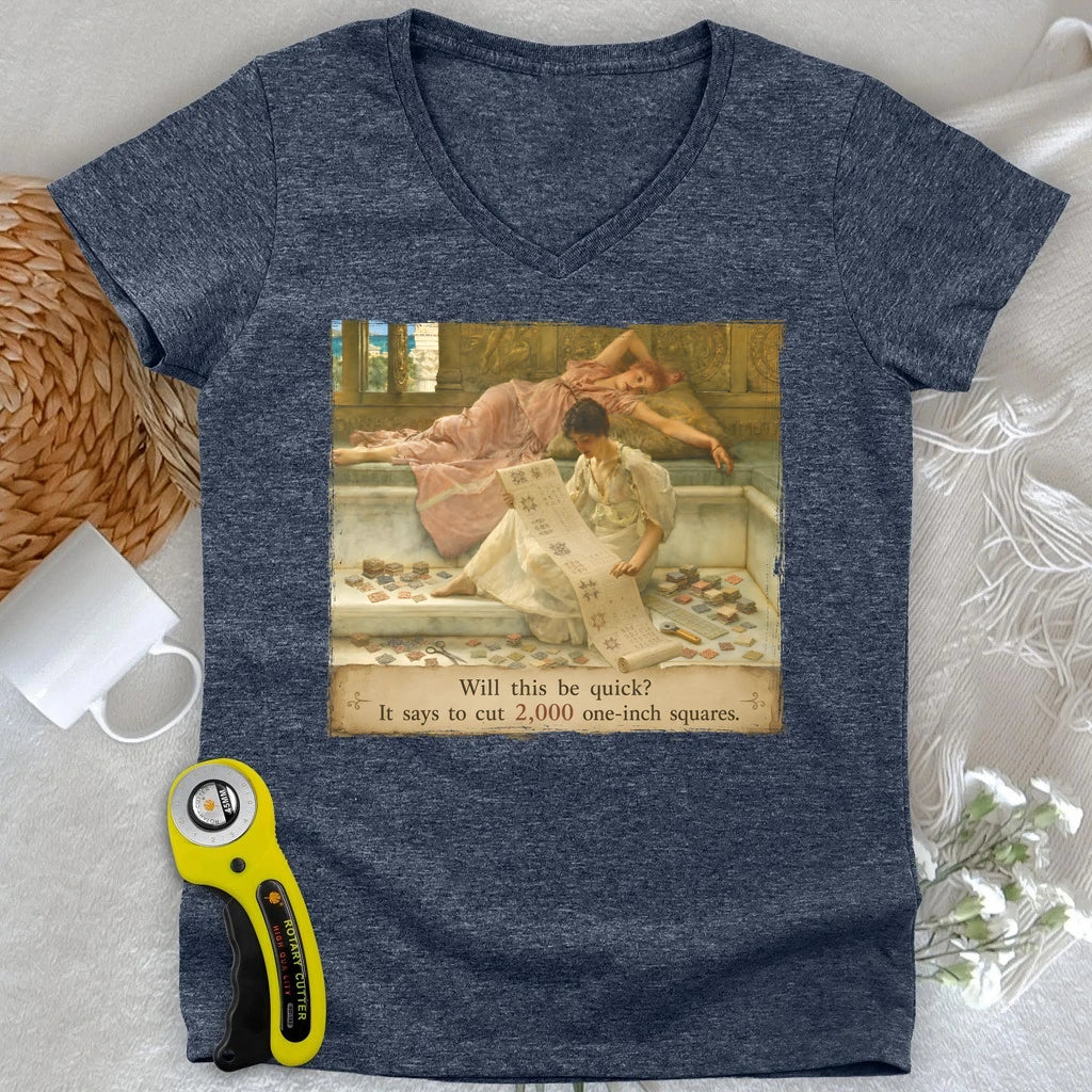 A Favorite Pattern: 2,000 One-Inch Squares Lady V-neck