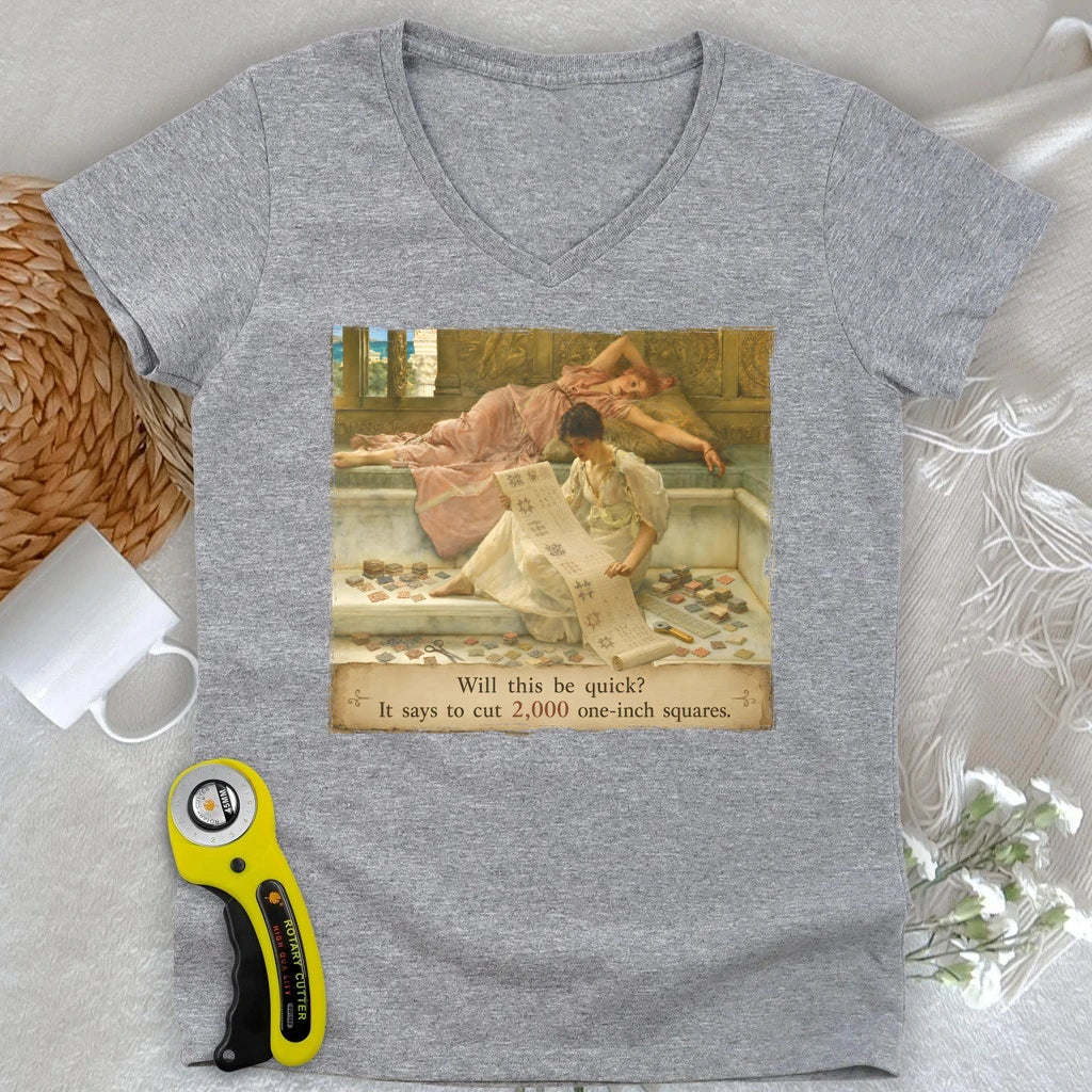 A Favorite Pattern: 2,000 One-Inch Squares Lady V-neck