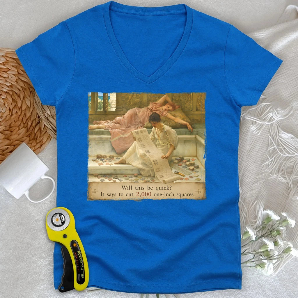 A Favorite Pattern: 2,000 One-Inch Squares Lady V-neck