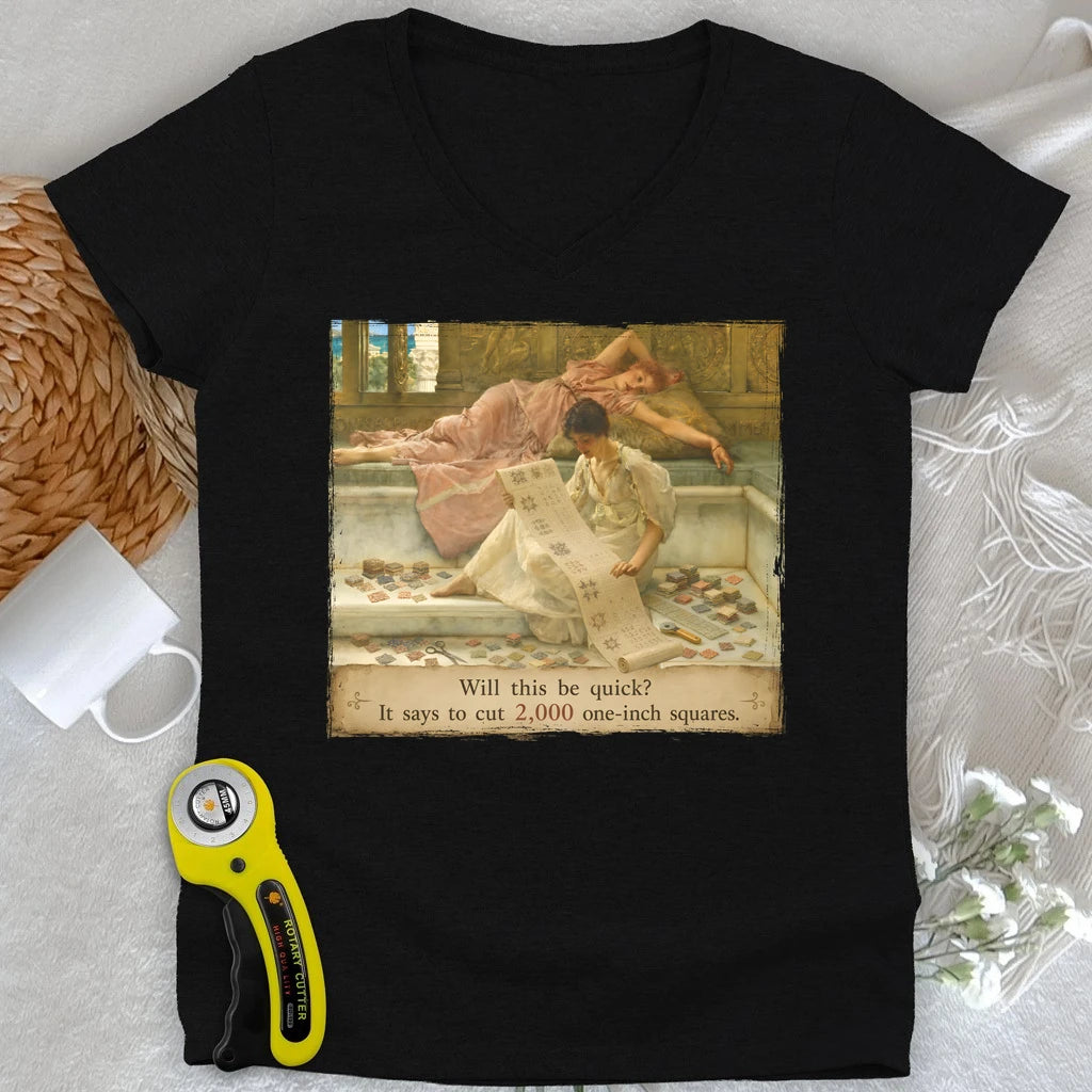 A Favorite Pattern: 2,000 One-Inch Squares Lady V-neck