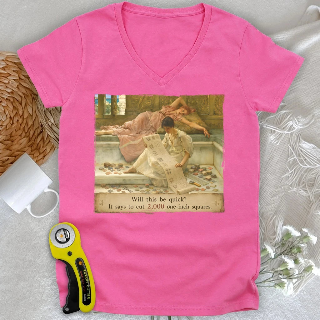 A Favorite Pattern: 2,000 One-Inch Squares Lady V-neck