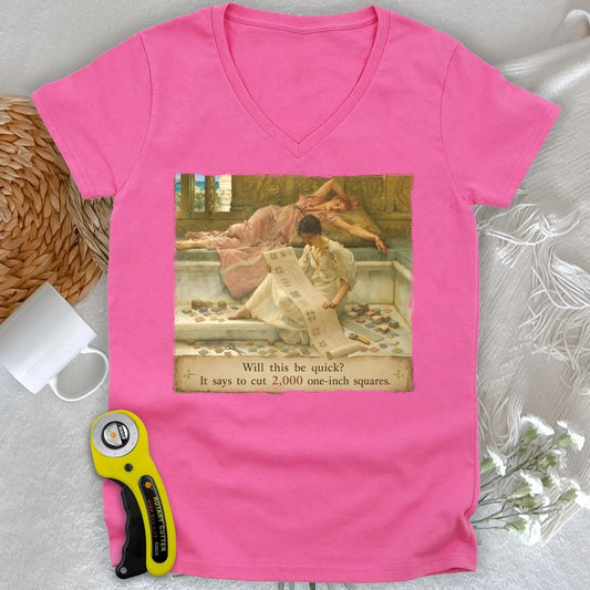 A Favorite Pattern: 2,000 One-Inch Squares Lady V-neck