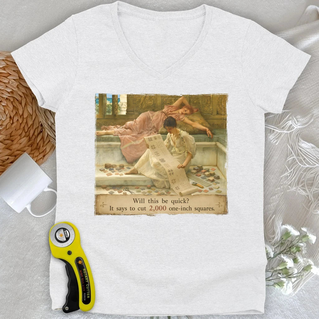 A Favorite Pattern: 2,000 One-Inch Squares Lady V-neck