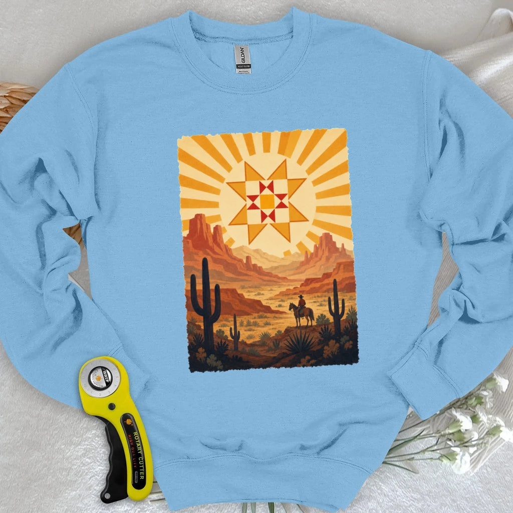 Western Cowboy Quilt Star Sweatshirt
