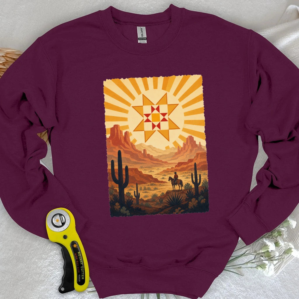 Western Cowboy Quilt Star Sweatshirt