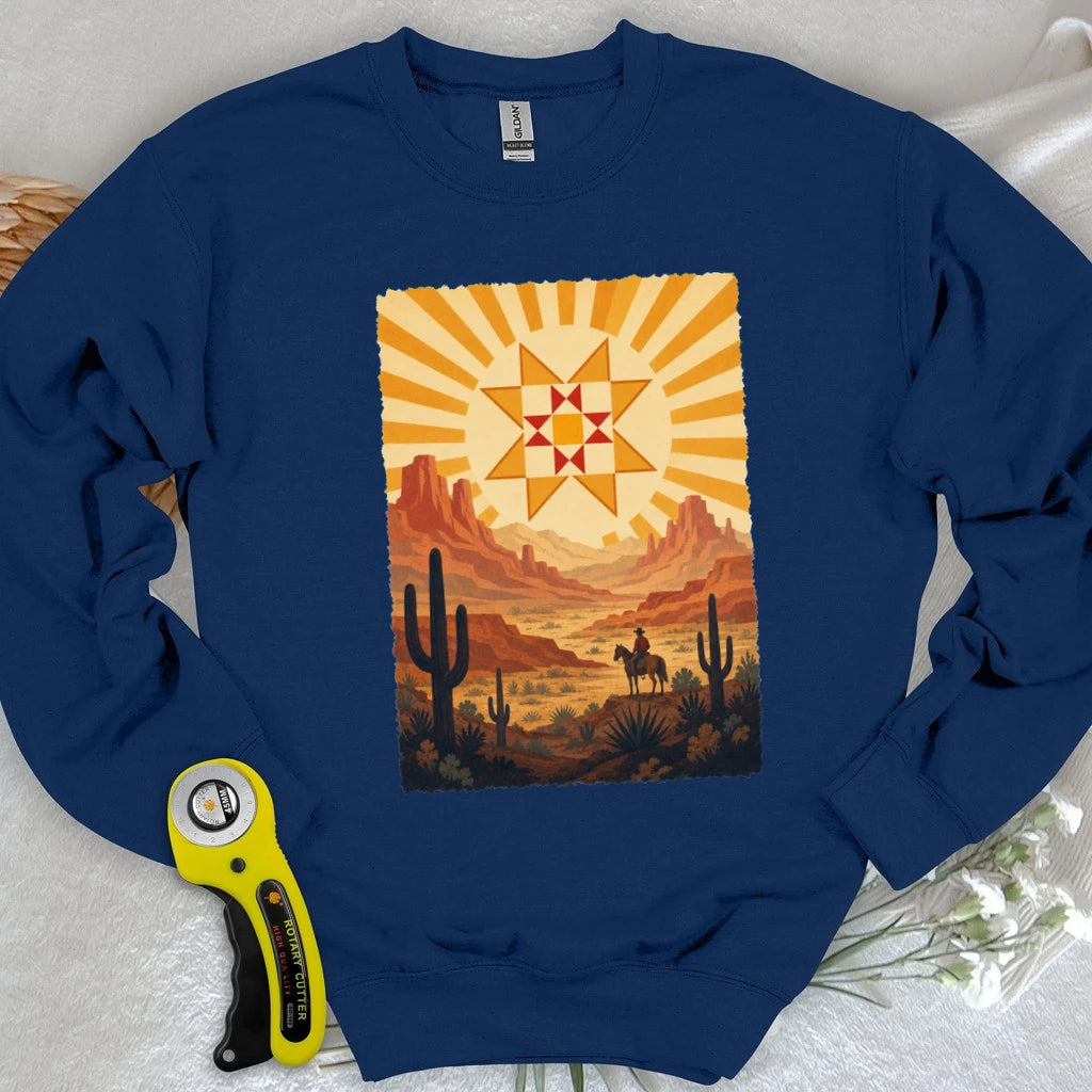 Western Cowboy Quilt Star Sweatshirt