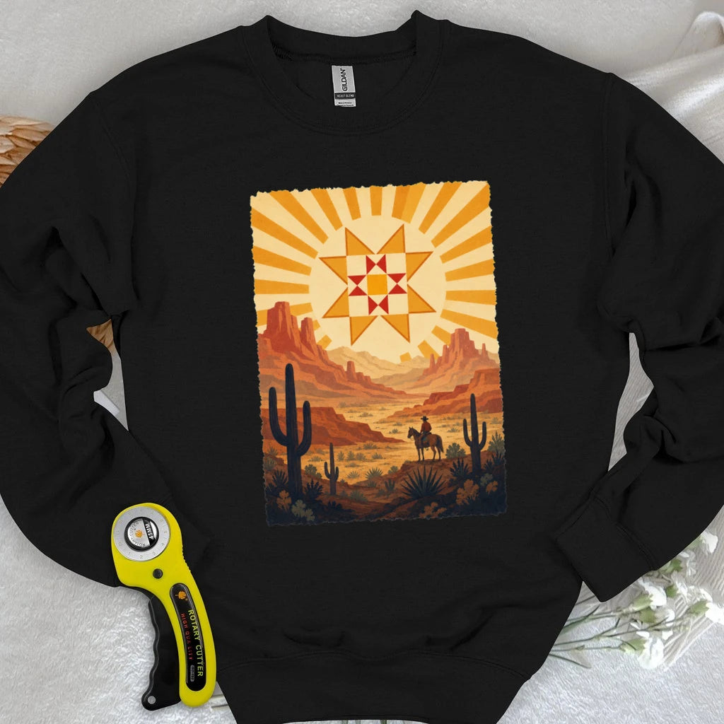 Western Cowboy Quilt Star Sweatshirt