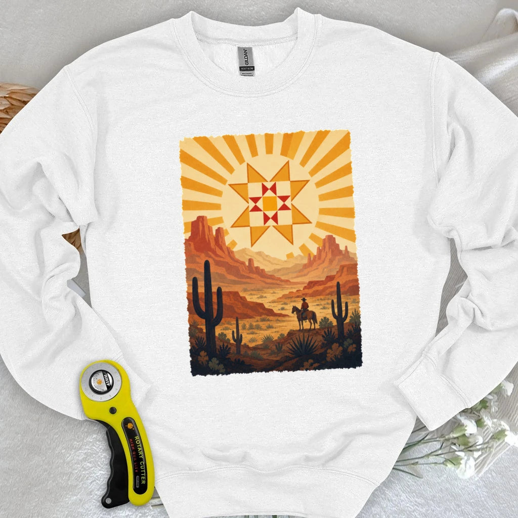 Western Cowboy Quilt Star Sweatshirt
