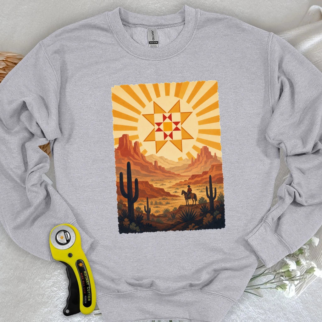 Western Cowboy Quilt Star Sweatshirt
