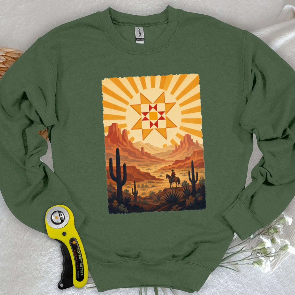 Western Cowboy Quilt Star Sweatshirt