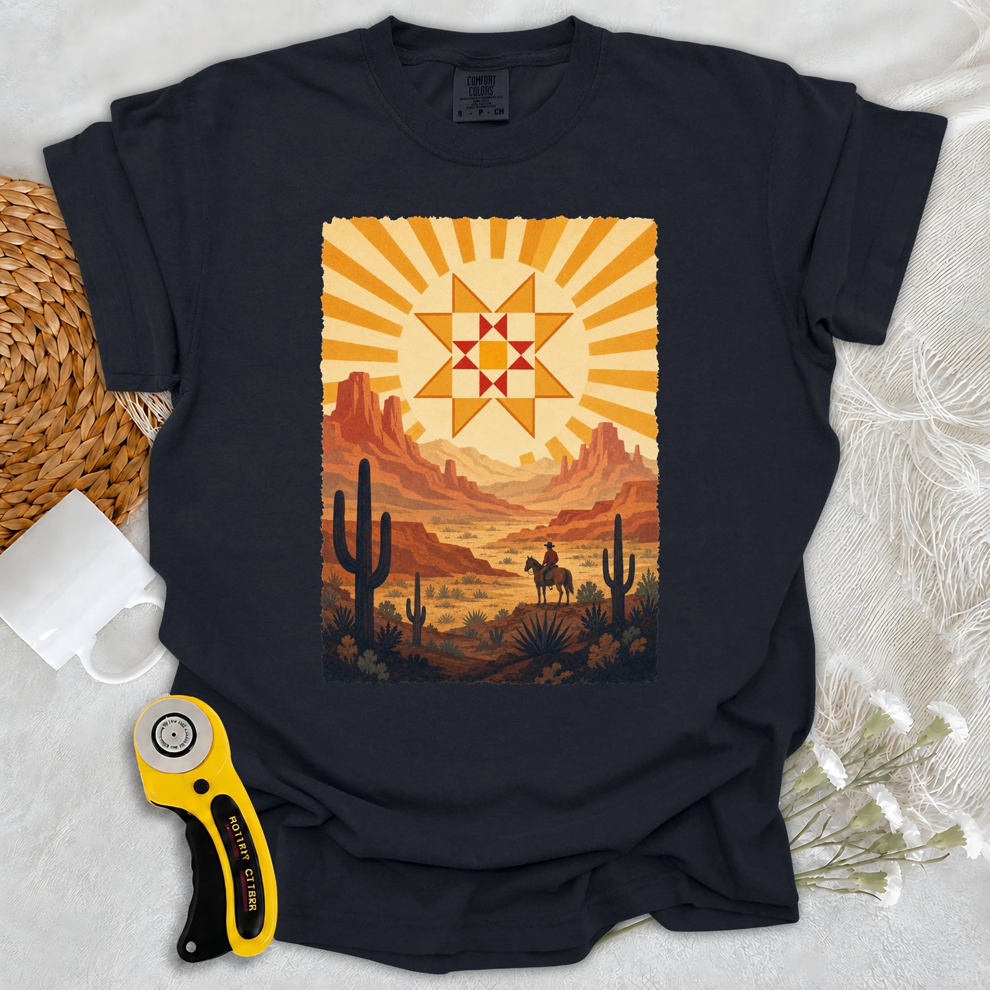Comfort Colors Western Cowboy Quilt Star T-shirt