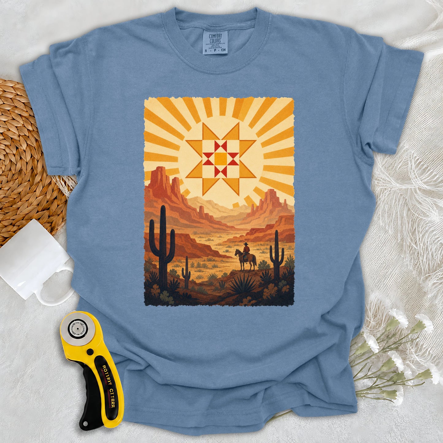 Comfort Colors Western Cowboy Quilt Star T-shirt