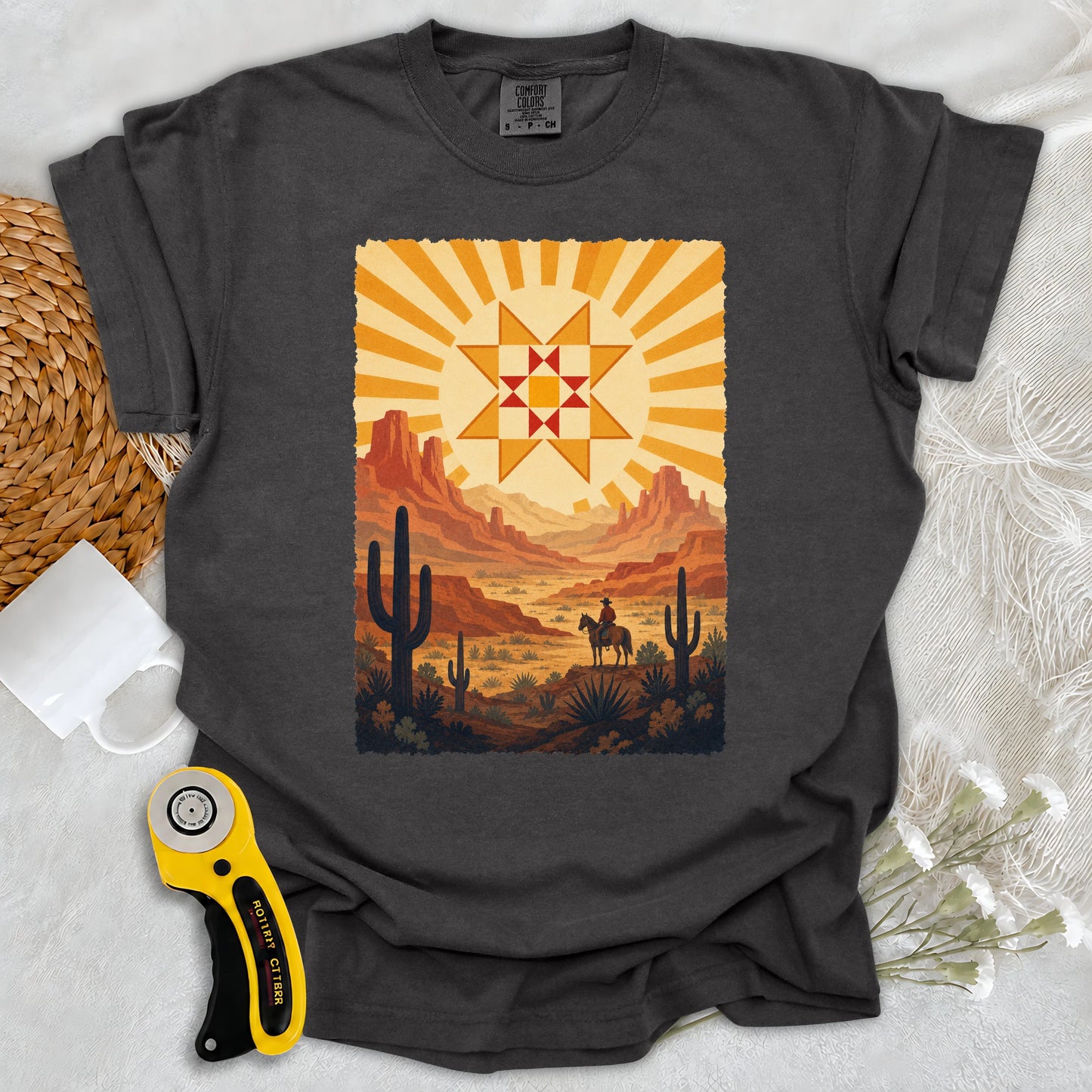 Comfort Colors Western Cowboy Quilt Star T-shirt