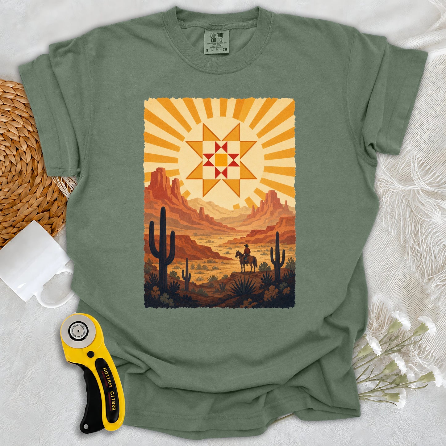 Comfort Colors Western Cowboy Quilt Star T-shirt